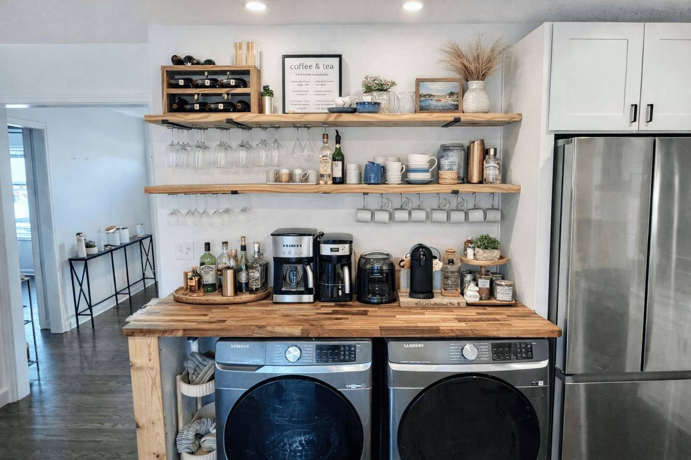 Laundry and coffee bar redesign by Uprise Remodeling