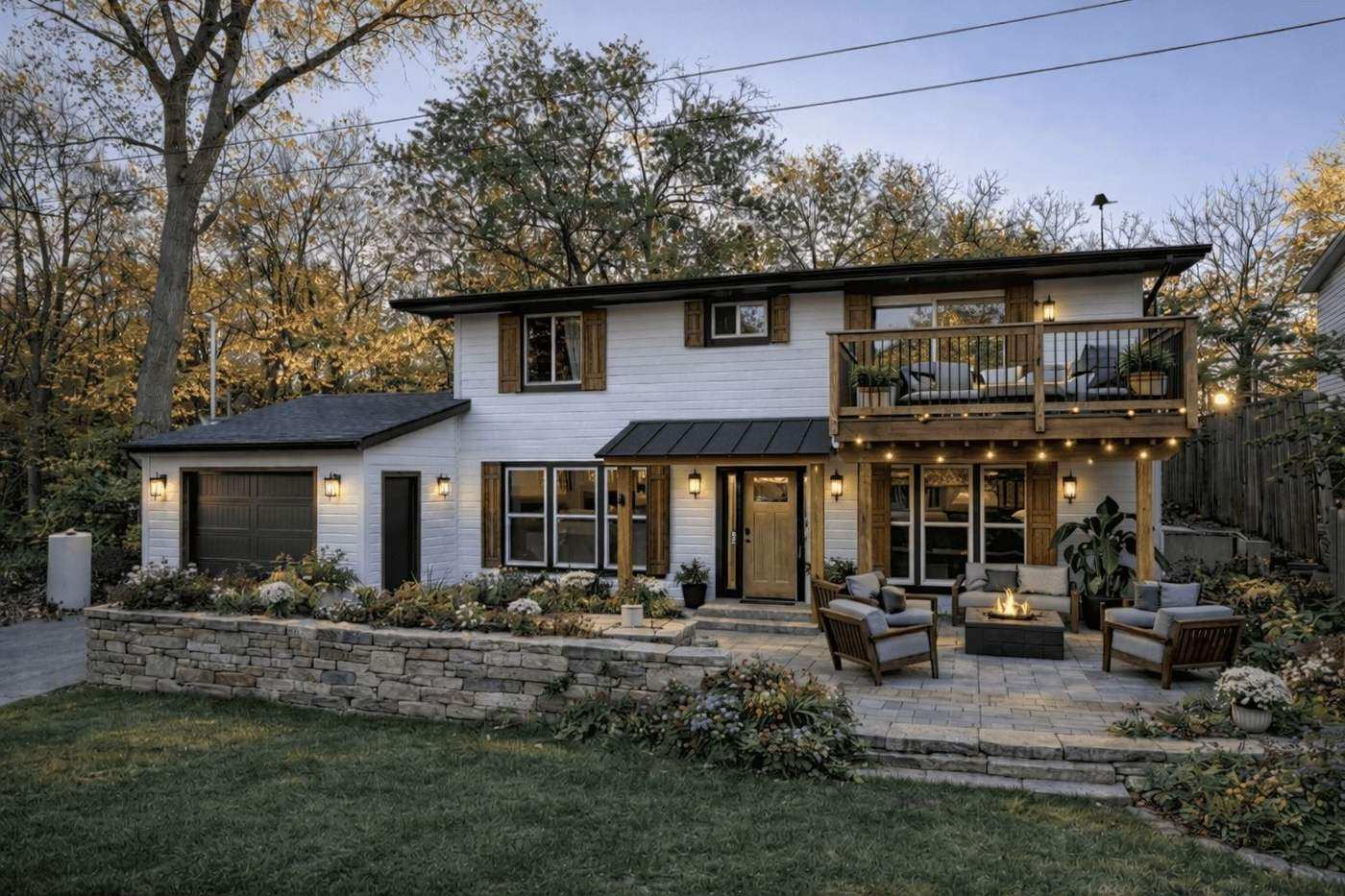 Home exterior with new porch by Uprise Remodeling
